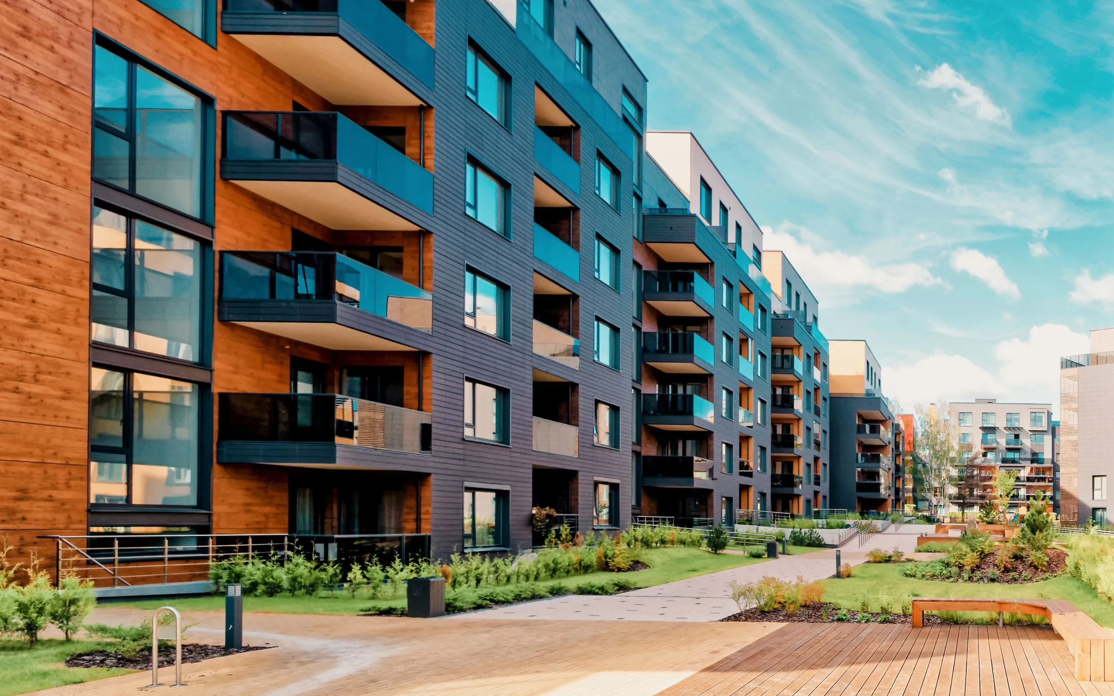 Modern multifamily apartment community managed by Meridian Realty Services in Greensboro, NC.